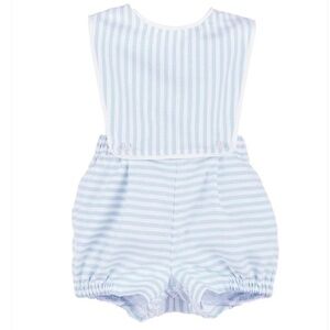 Sophie & Lucas Boys Coastal Classics Blue Striped Overall, 12M